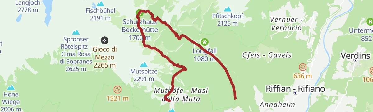 Route map: Escursione al Rifugio Bockerhütte